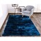 Feizy Home Collection 2' x 3' Blue Solid Rectangular Shag Area Throw Rug